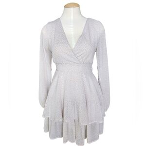 Nude Leopard Print Tiered Mini Dress